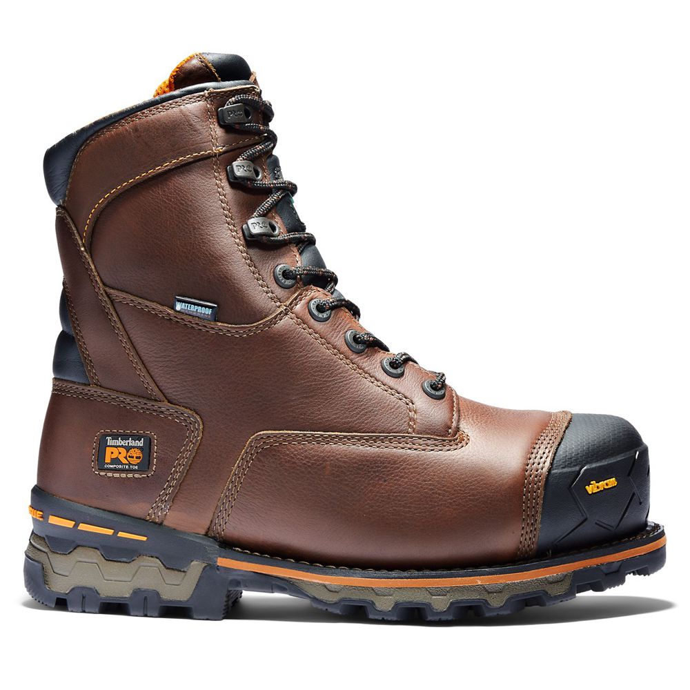 Timberland Mens Work Boots PRO® Boondock 8" Comp Toe - Brown/Black - India DG2650917